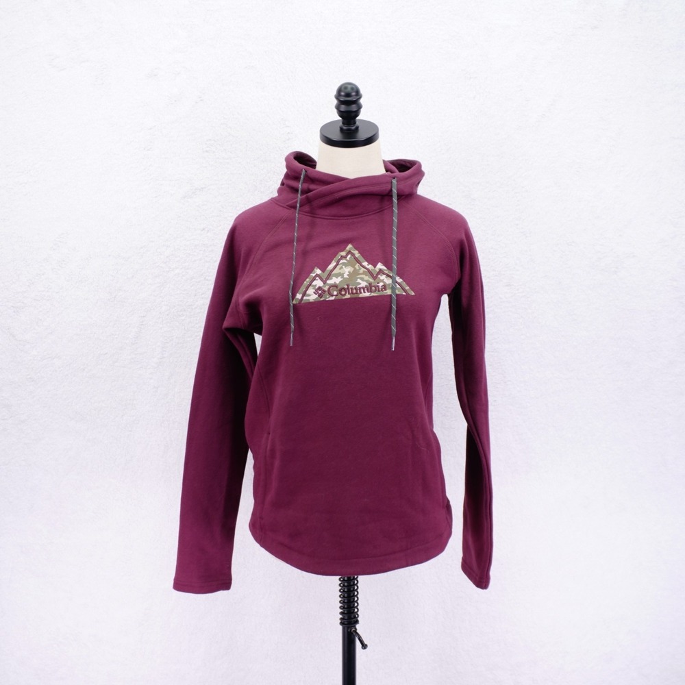Columbia Sportswear -XS- Red Hooded Sweater Cotton Polyester Pockets Long Sleeve